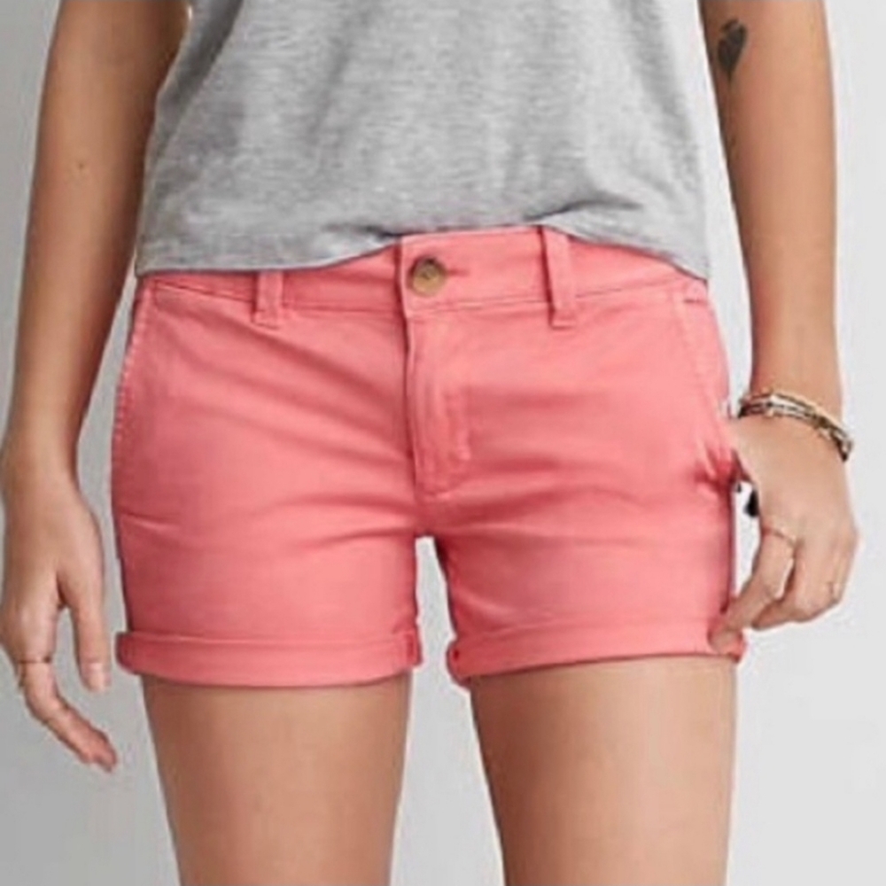 American Eagle pink midi shorts size 2